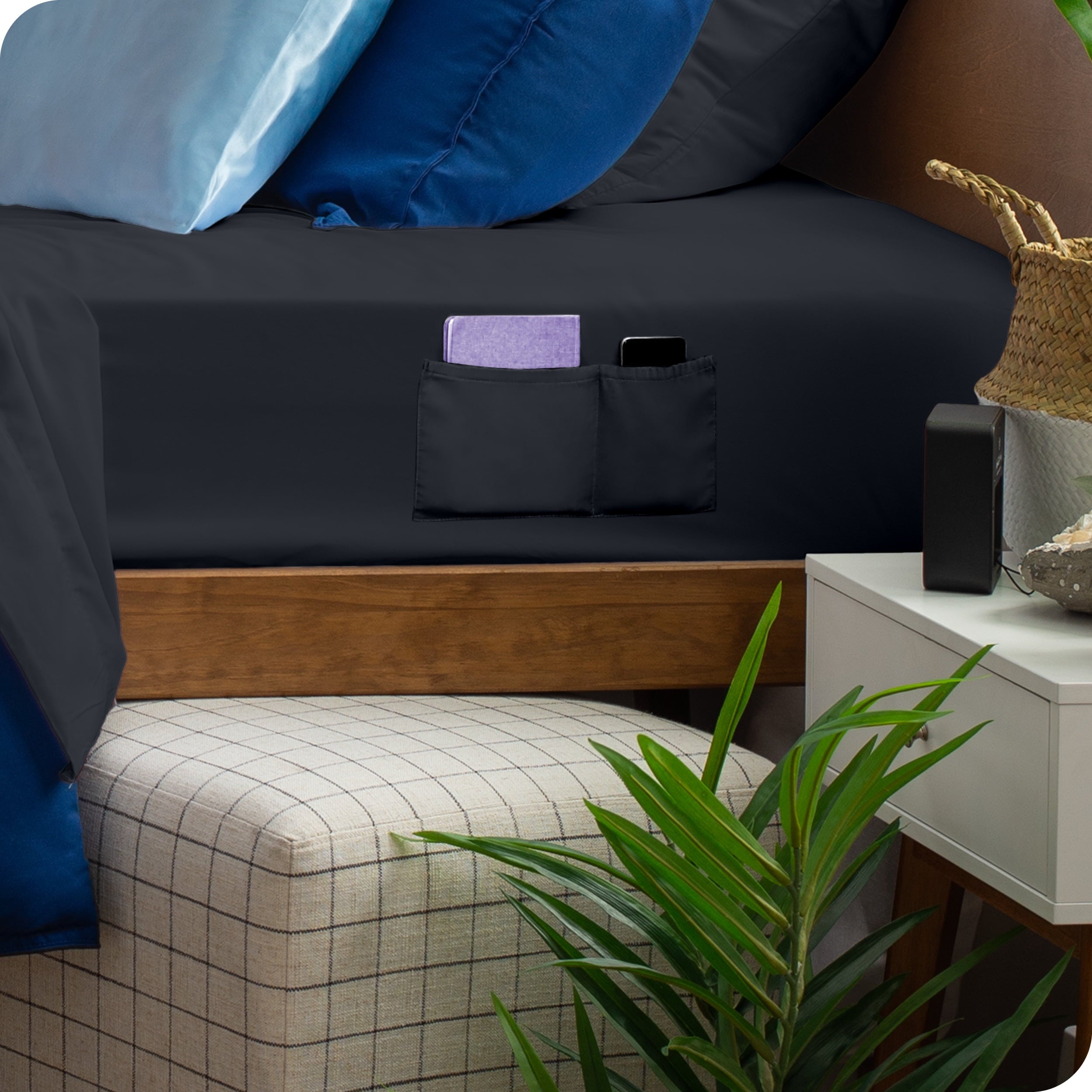 Bare Home Luxury 1800 Collection Fitted Sheet, Ultra-Soft, Deep Pocket, Queen, Gray