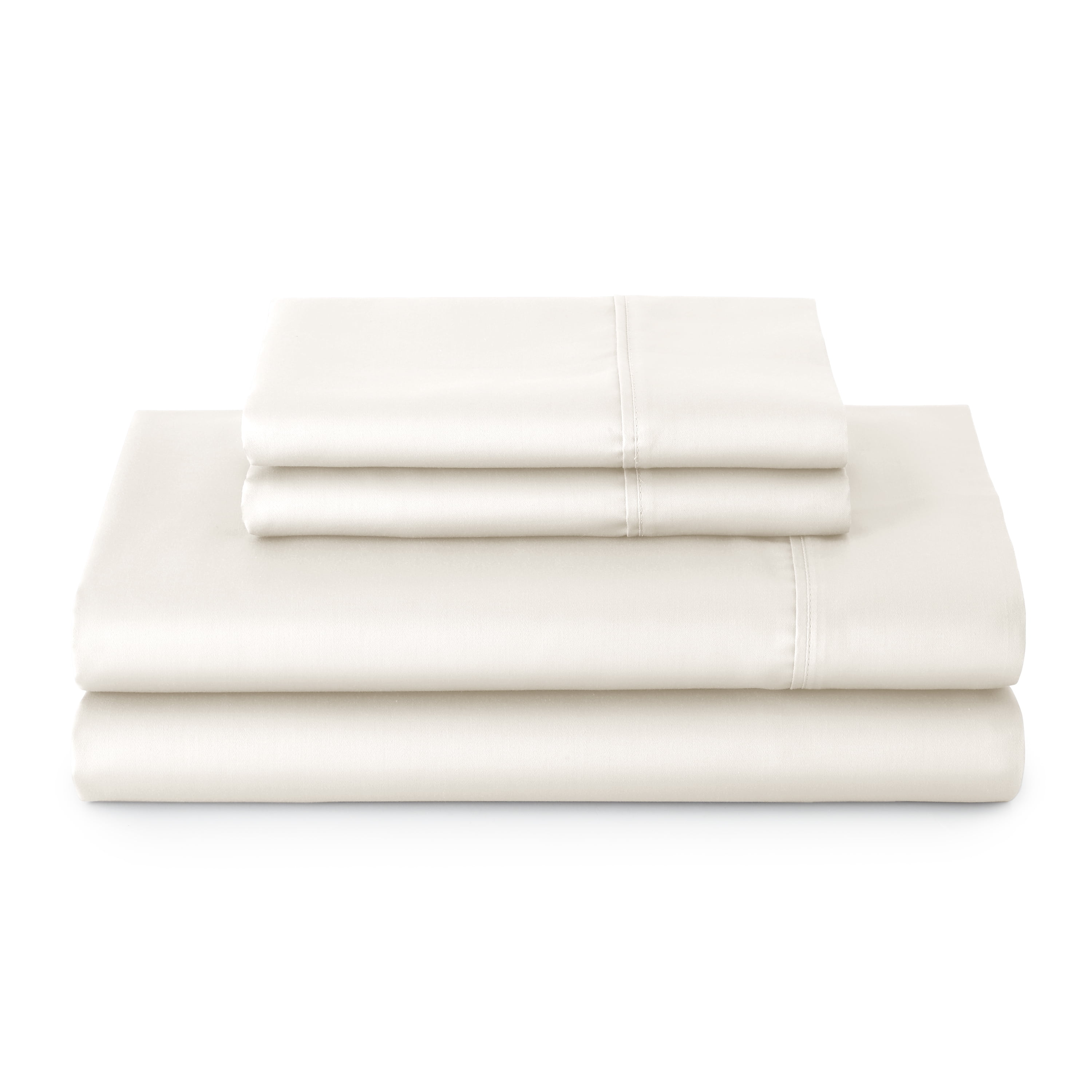 Better Homes & Gardens 4-Piece 300 Thread Count Sateen King Sheet Set, Floral Almond Biscuit