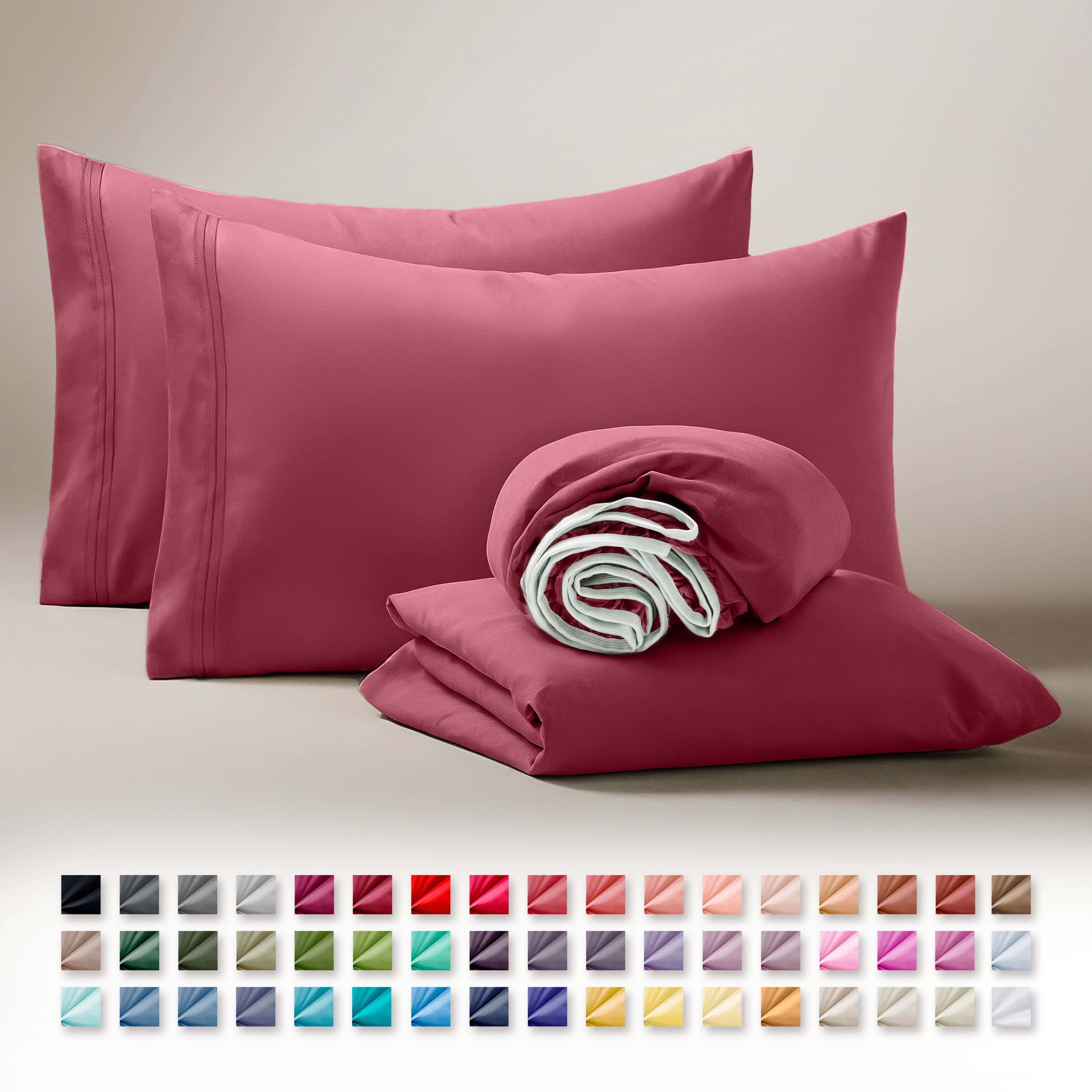 Clara Clark Queen Sheets Set, 1800 Series 4 Piece Deep Pocket Sheets, 100% Soft Microfiber Bed Sheets Set, Gray