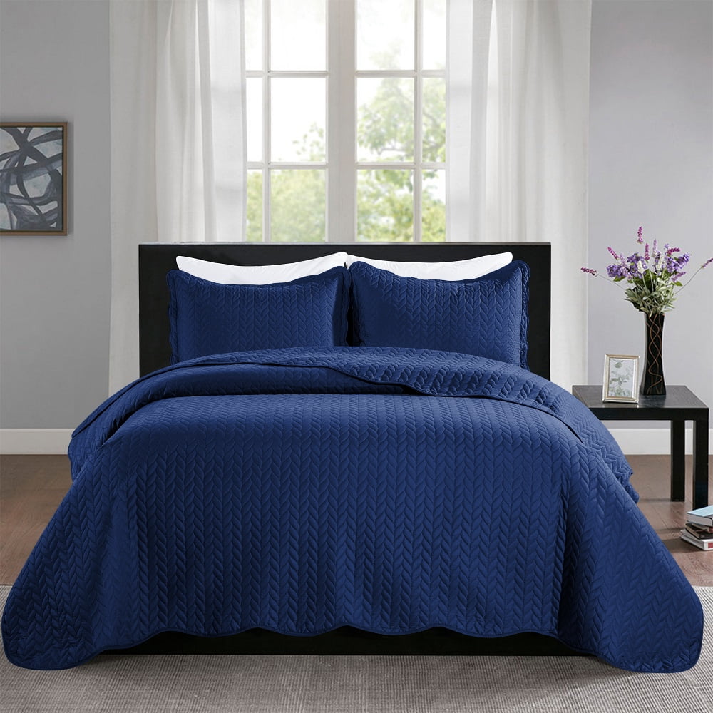 Imperial Rooms 2 Piece Quilt Set Chevron Microfiber Soft Kids Bedspreads & Pillow Shams Purple Twin