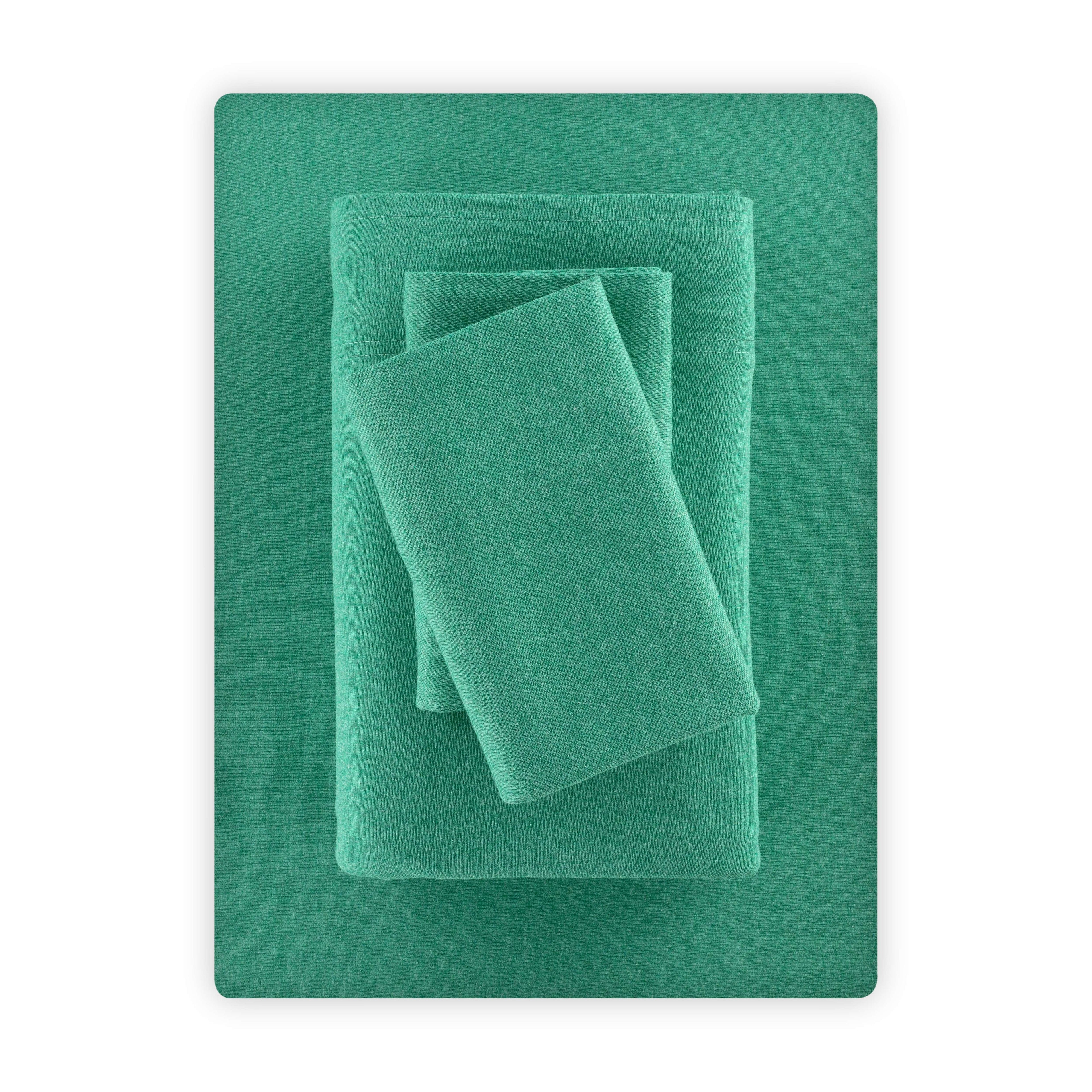 Mainstays Cotton Rich Extra Soft Jersey Bed Sheet Set, Queen, Charcoal, 4 Pieces