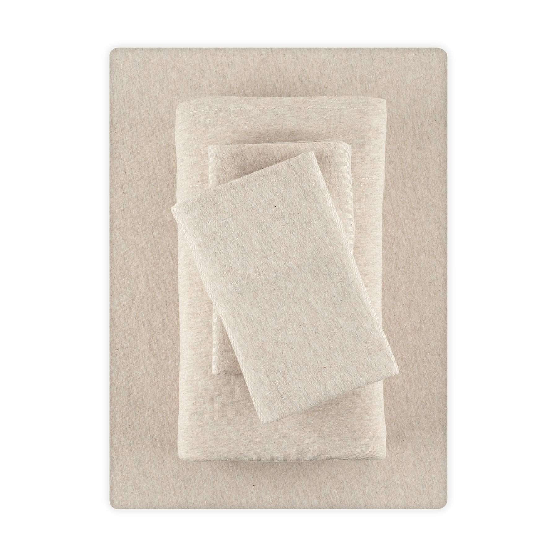 Mainstays Cotton Rich Extra Soft Jersey Bed Sheet Set, Queen, Charcoal, 4 Pieces