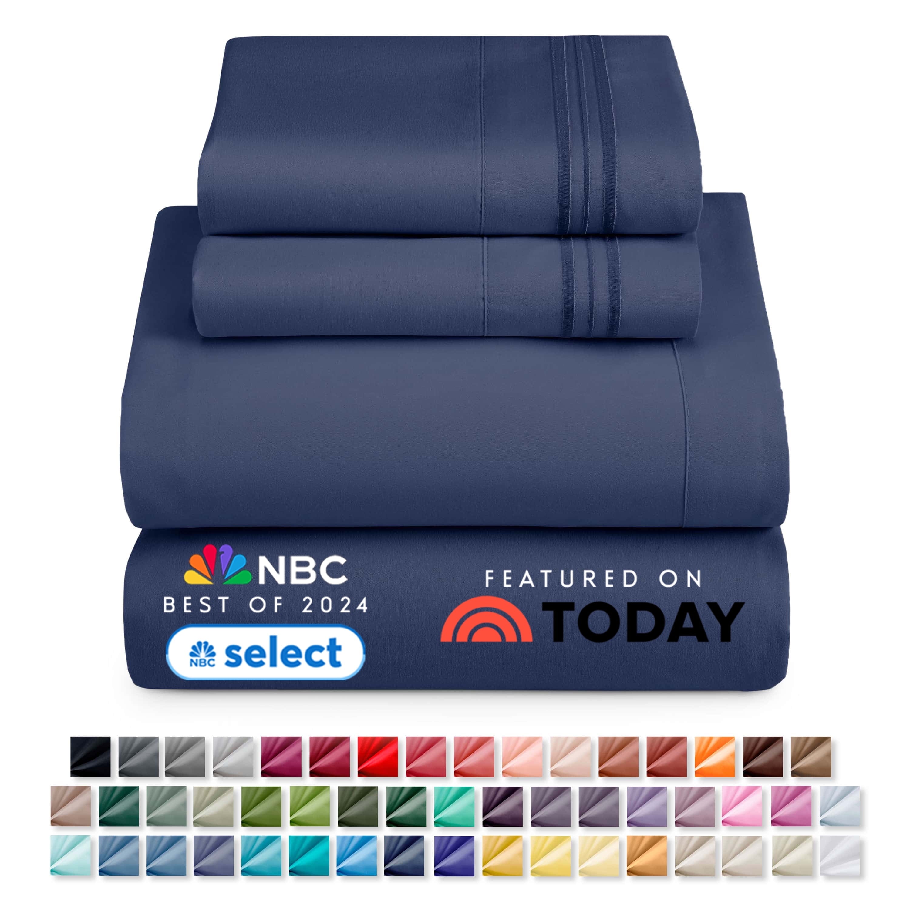 Nestl Queen Sheets Set, 1800 Series 4 Piece Sheets Queen Sheets Set, Luxury Soft Microfiber Queen Size Gray Bed Sheets Set, Gray