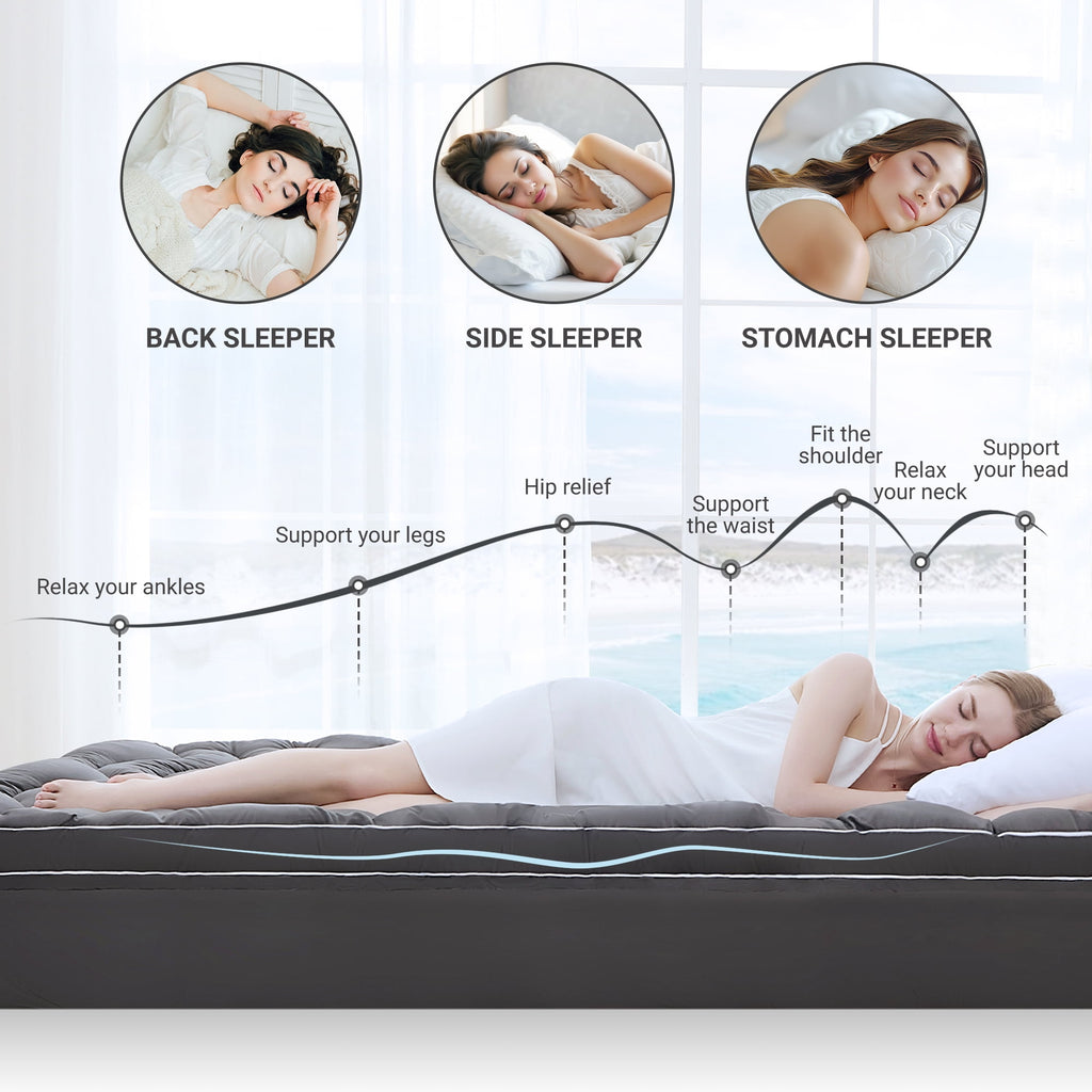 BDEUS Extra Thick Twin Mattress Topper, Cooling Mattress Pad Cover, Mattress Protector with 8-21 Inch Deep Pocket,Comfortable,Gray