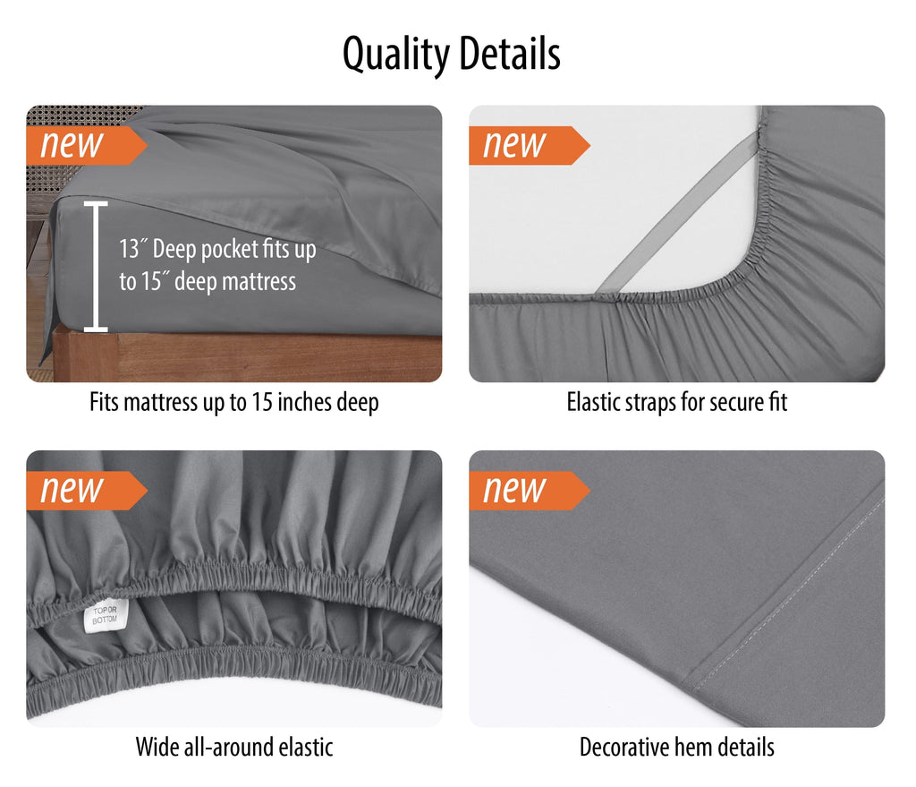 Mainstays Super Soft Brushed Microfiber Bed Sheet Set, Arctic White, Queen, 4 Piece