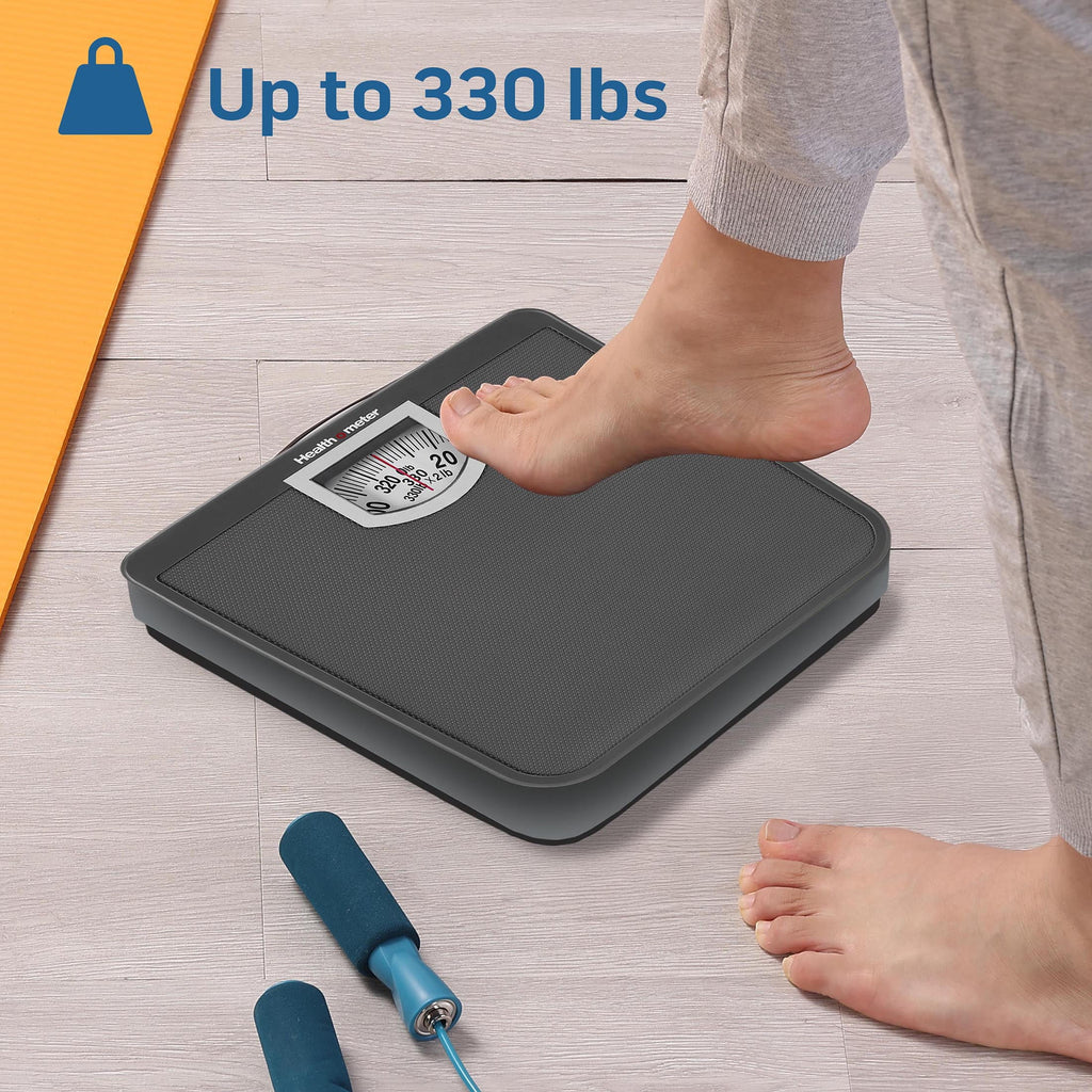 Health o meter Compact Dial Bathroom Scale, 330 lb. Capacity, Sturdy Metal Platform